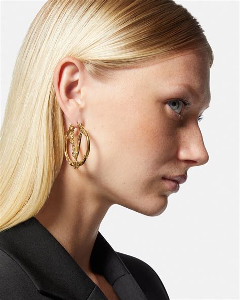 versace style earrings hoops|versace enamel earrings.